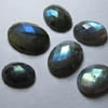 6 pcs Gorgeous Labradorite Rose Cut Faceted Oval stone Calebrated mix size 10x14 - 15x20 mm Full Flashy FIRE -
